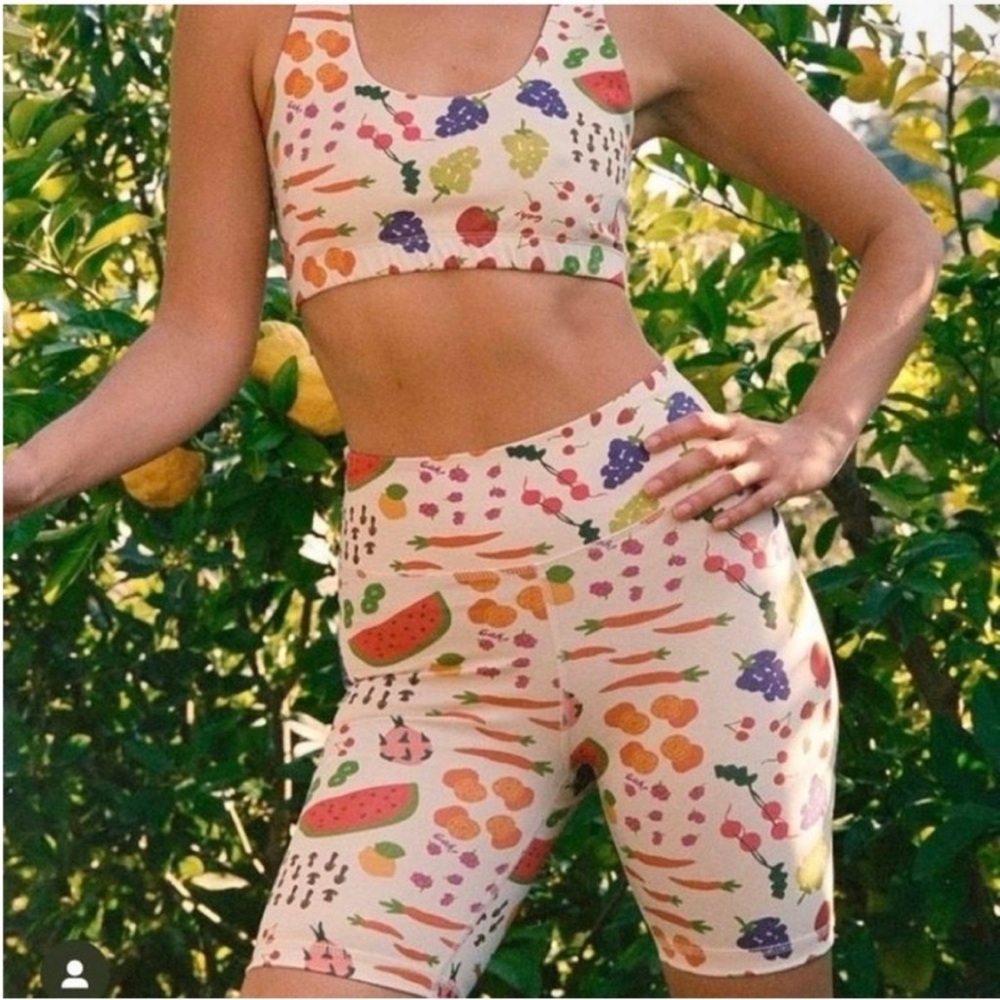 MATE x Lisa Says Gah Organic Stretch Printed Biker Short Size Medium NWT